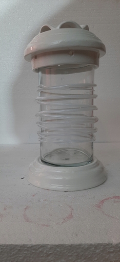 Keramická lampa s motívom kvetu, výška 28 cm